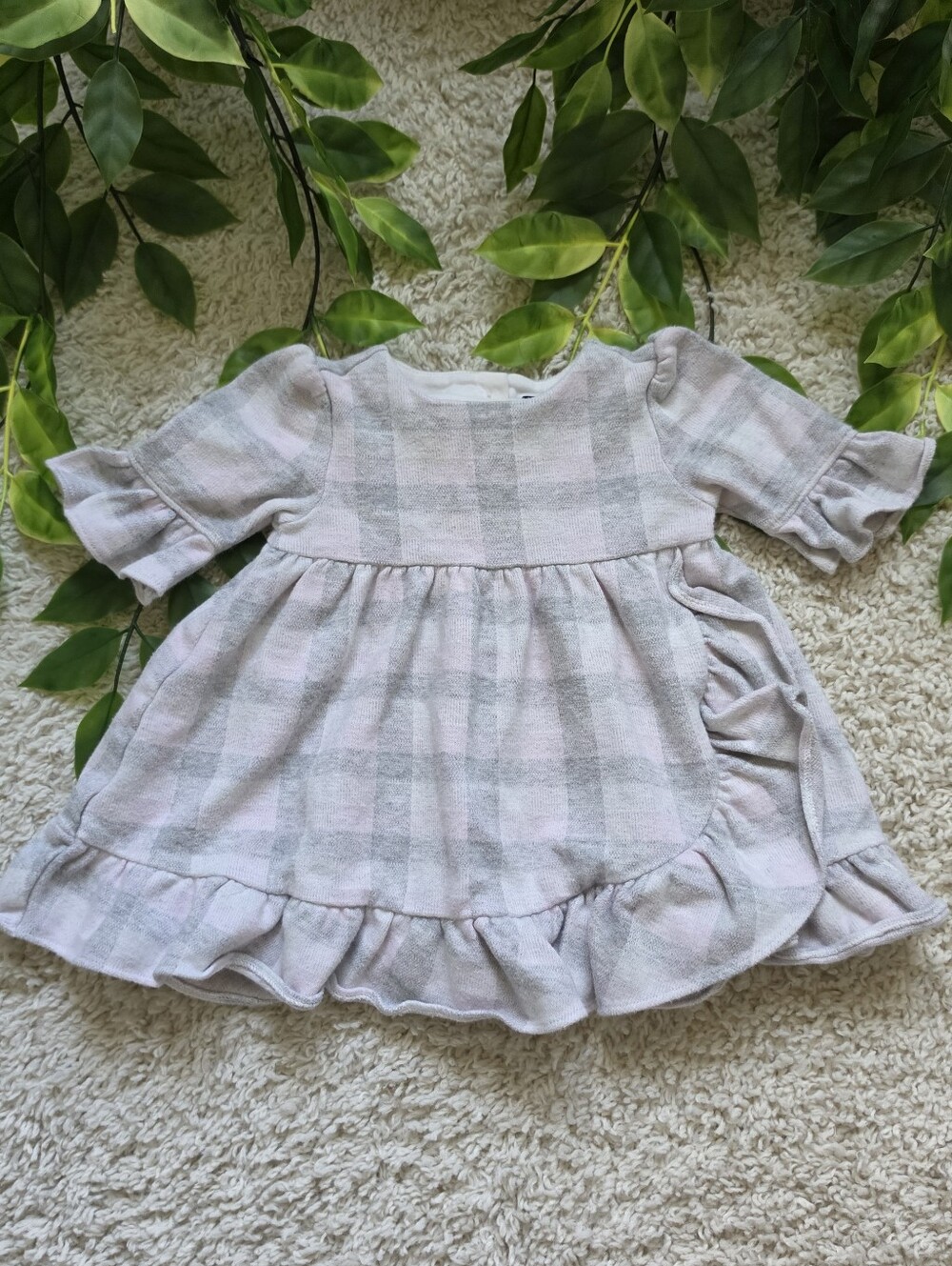 Baby Girl Ruffled Plaid Dress (6-12 Months)